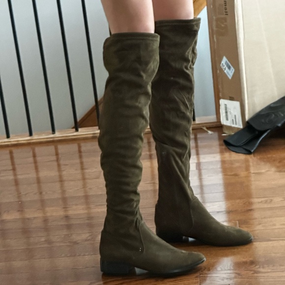 Olive Over-the-Knee Boots - Picture 2 of 3